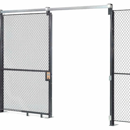 Global Industrial Wire Mesh Sliding Gate, 10'H x 4'W 603341